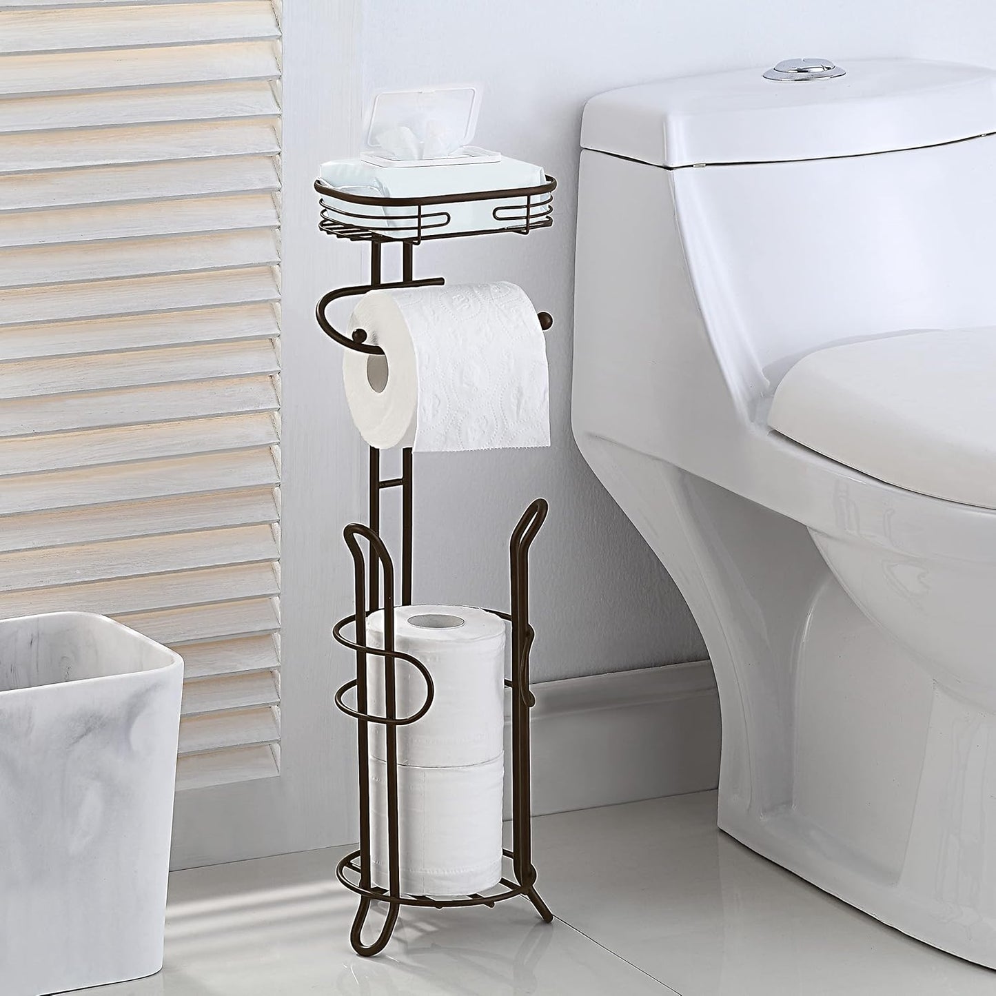 ✨ Stylish & Durable Bathroom Storage Organizer – Keep Your Toilet Paper Neat & Tidy! 🚽📦