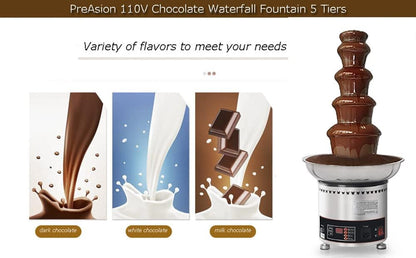 🍫 5-Tier Chocolate Fountain – Perfect for Parties & Events! 🍓🍪