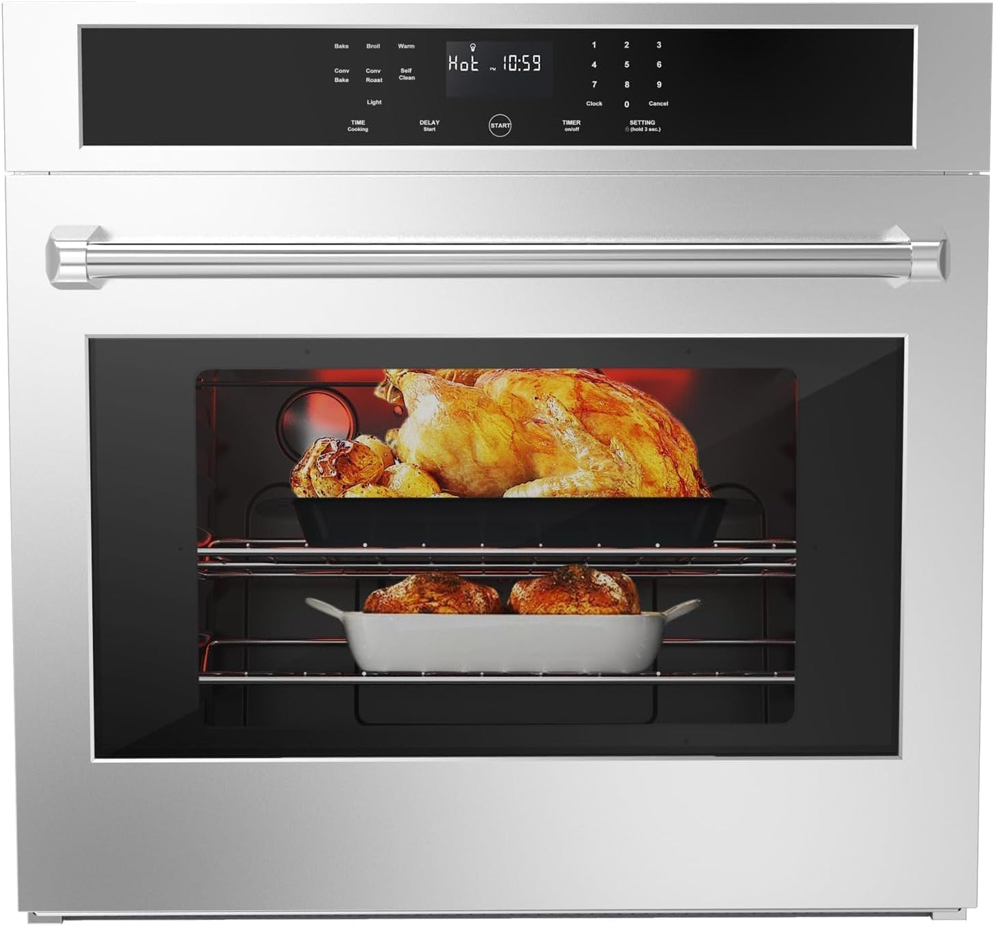 🔥 Multi-Function Convection Oven with Rotisserie – Stainless Steel, Fingerprint Resistant! 🍗
