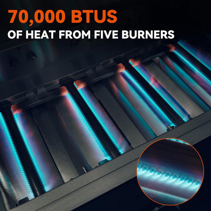 🔥 40-Inch Stainless Steel 5-Burner Outdoor Grill – Perfect for Backyard BBQs! 🍖🌞