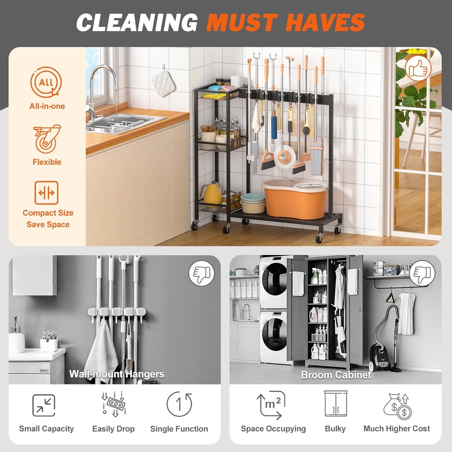 🧹 Premium Cleaning Organizer – Keep Your Space Tidy & Neat! 🏠✨