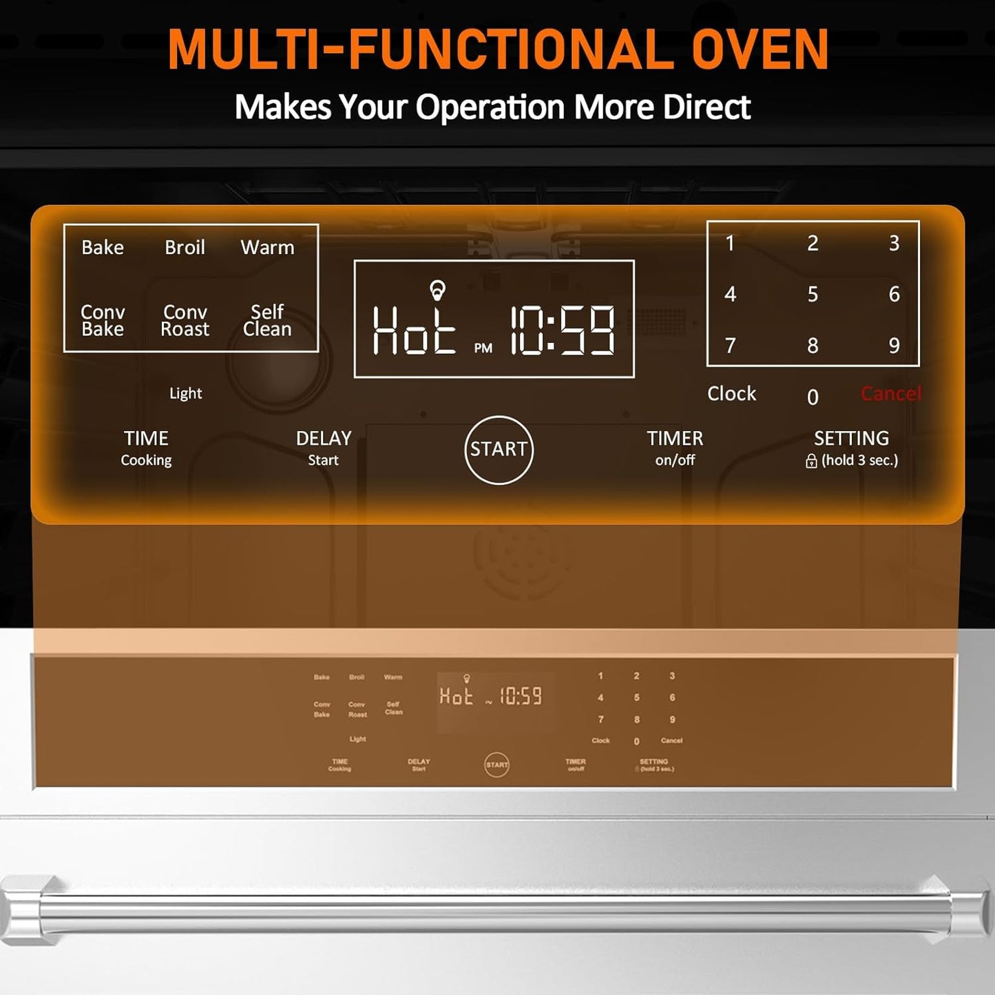 🔥 Multi-Function Convection Oven with Rotisserie – Stainless Steel, Fingerprint Resistant! 🍗