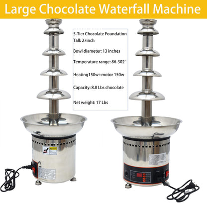 🍫 5-Tier Chocolate Fountain – Perfect for Parties & Events! 🍓🍪