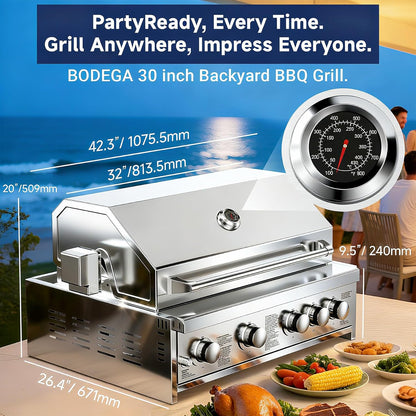 🔥 5-Burner Outdoor Gas Grill with Thermometer & 58,000 BTU – Perfect for Your BBQ Parties! 🍖