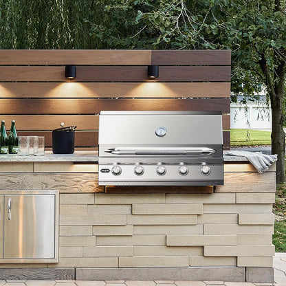 🔥 40-Inch Stainless Steel 5-Burner Outdoor Grill – Perfect for Backyard BBQs! 🍖🌞