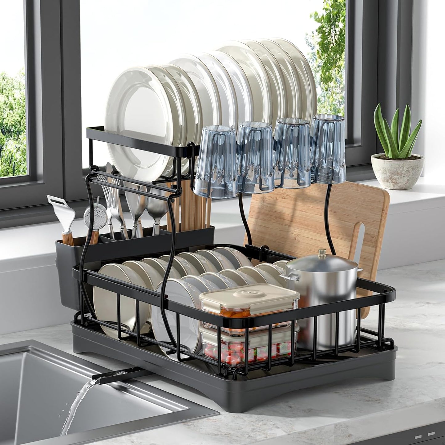 ✨ Smart Kitchen Organizer – Automatic, Space-Saving Storage for Your Countertop! 🍴🍳