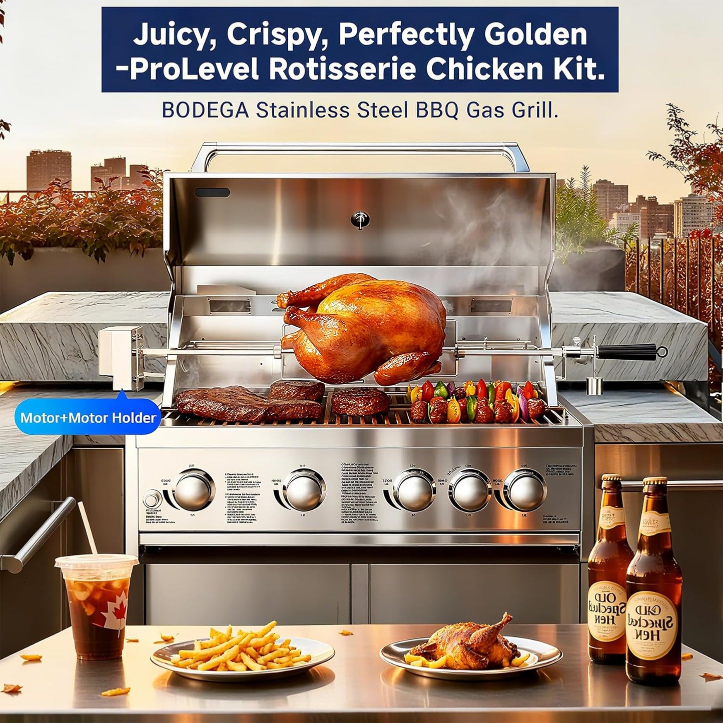 🔥 5-Burner Outdoor Gas Grill with Thermometer & 58,000 BTU – Perfect for Your BBQ Parties! 🍖
