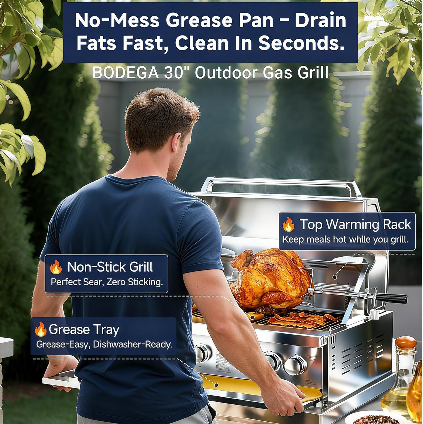 🔥 5-Burner Outdoor Gas Grill with Thermometer & 58,000 BTU – Perfect for Your BBQ Parties! 🍖